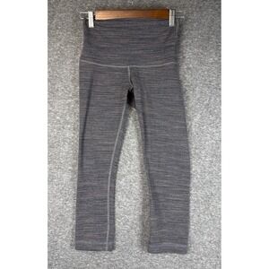 Lululemon Align High Rise Crop Leggings Grey Striped Size 4 Athleisure Workout